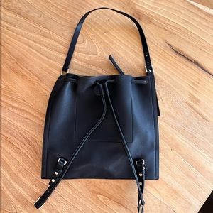 All Saints Alpha Leather Backpack black